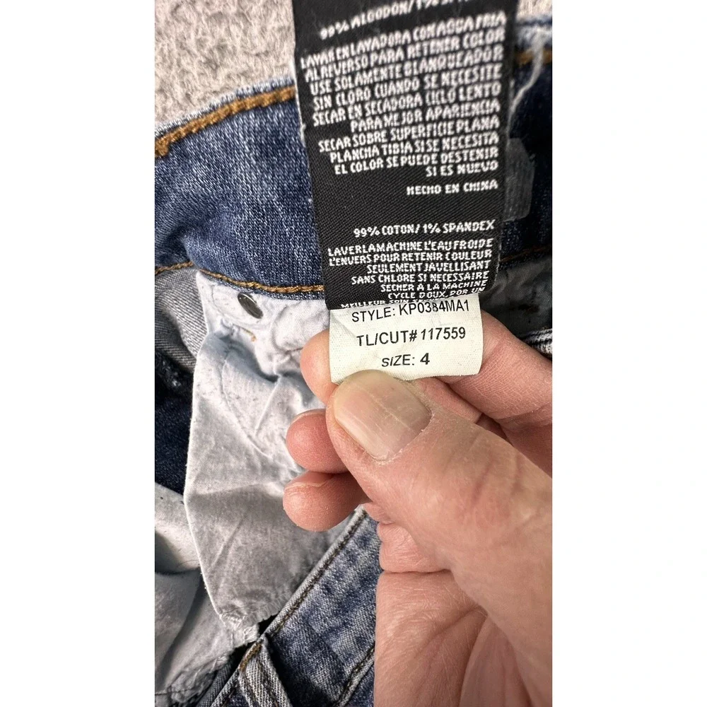 KUT From The Kloth Reese Ankle Straight Leg Jeans Womens Size 4 Two Tone Blue